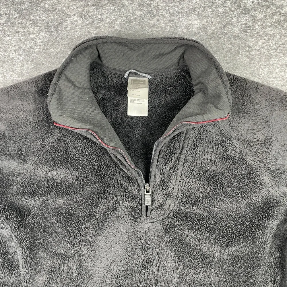 The North Face Fleece Pullover Womens Medium Black Osito Quarter Zip Pocket